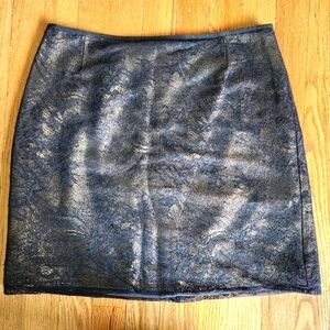 Elie Tahari Black Lace and Gold Mini Skirt
